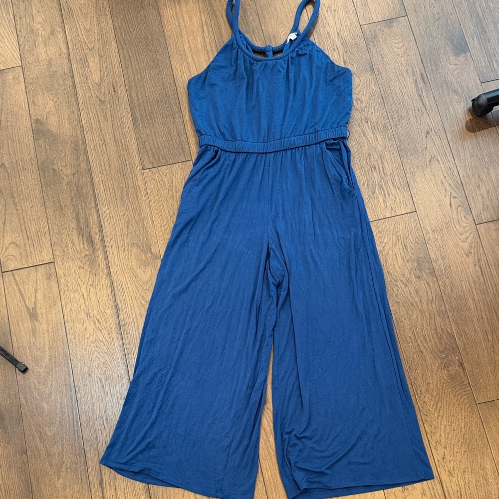 Loft Wide Leg Stylish Blue Jumpsuit Medium C1-074 - Picture 1 of 7